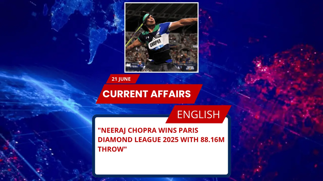 Neeraj Chopra Wins Paris Diamond League 2025 with 88.16m Throw