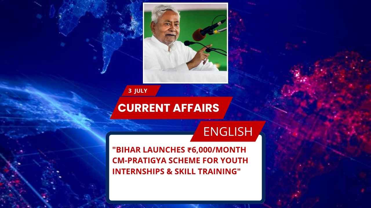 Bihar launches ₹6,000/month CM-PRATIGYA Scheme for Youth Internships & Skill Training
